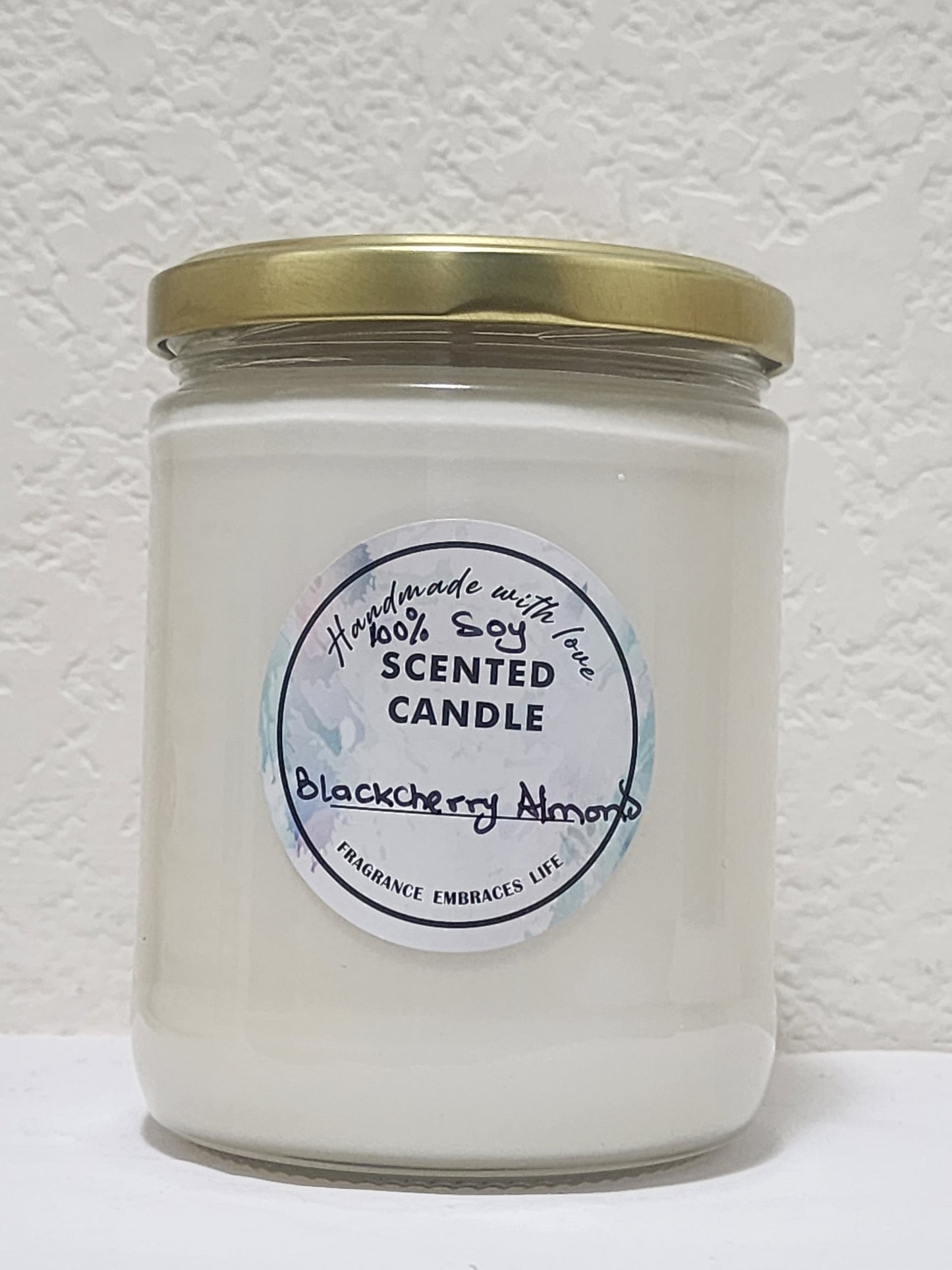 Blackcherry Almond 100% Soy Handmade Candle 16oz Jar