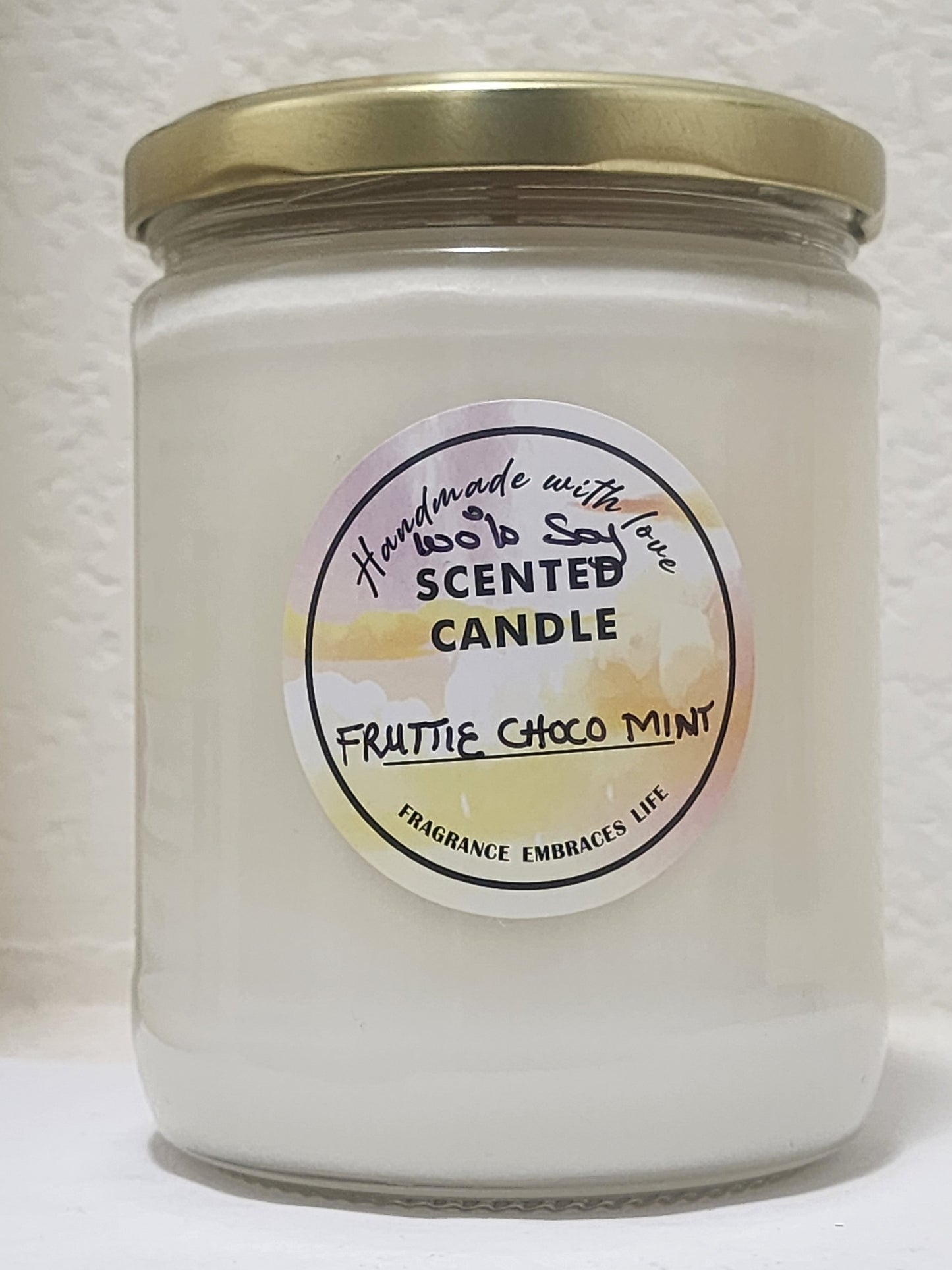 Fruttie Choco Mint 100% Soy Handmade Candle 16oz Jar