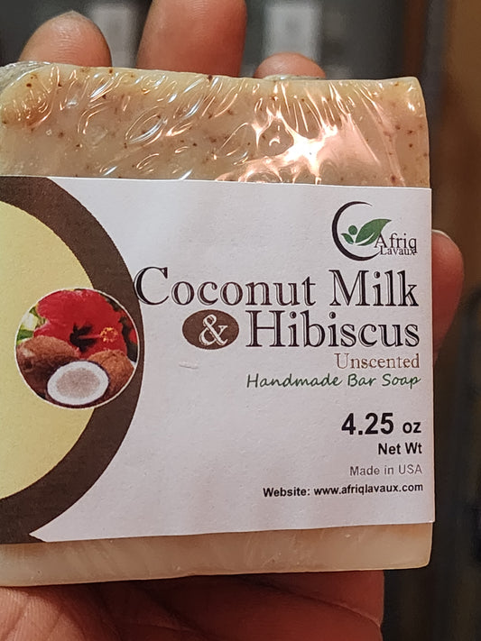 Coconut Milk & Hibiscus Handmade bar soap