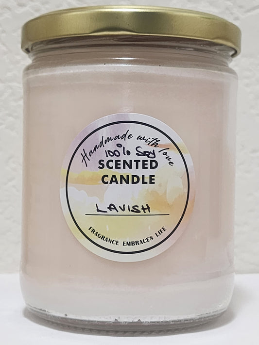 Lavish 100% Soy Handmade Candle 16oz Jar