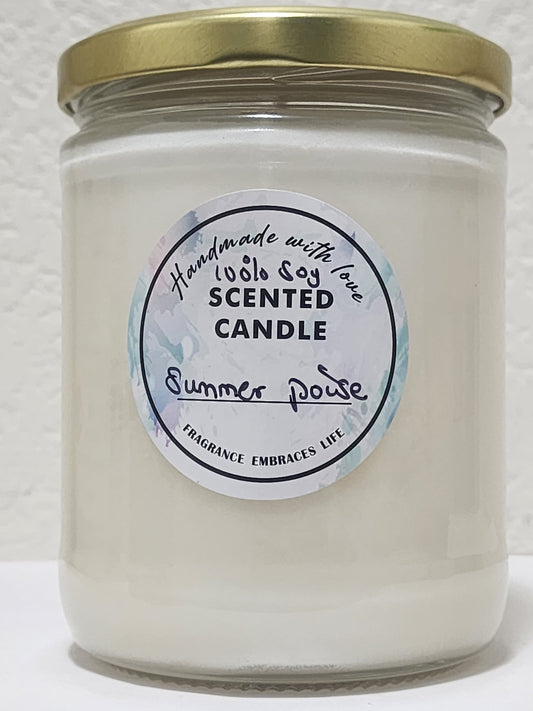 Summer Poise 100% Soy Handmade Candle 16oz Jar