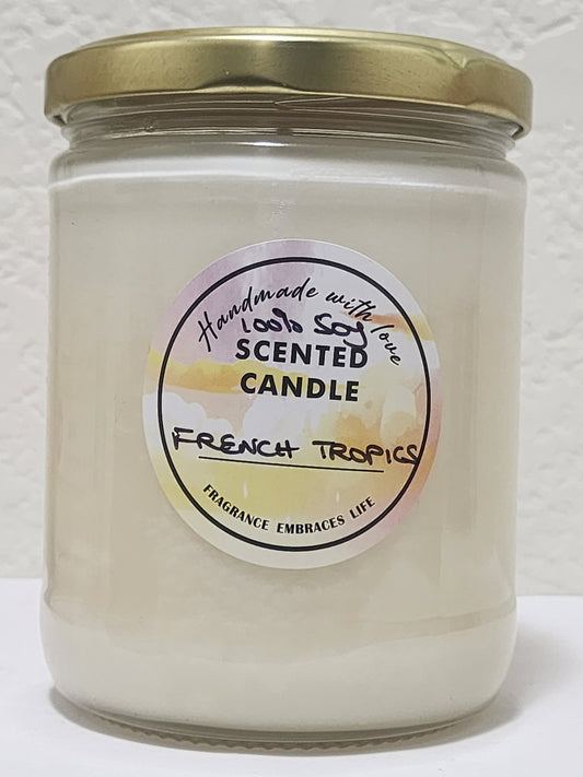 French Tropics 100% Soy Handmade Candle 16oz Jar