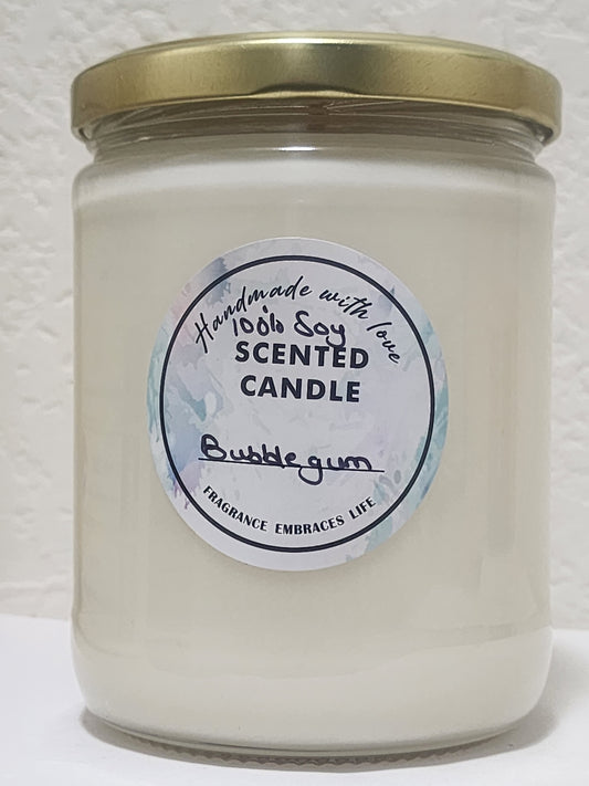 Bubble gum 100% Soy Handmade Candle 16oz Jar