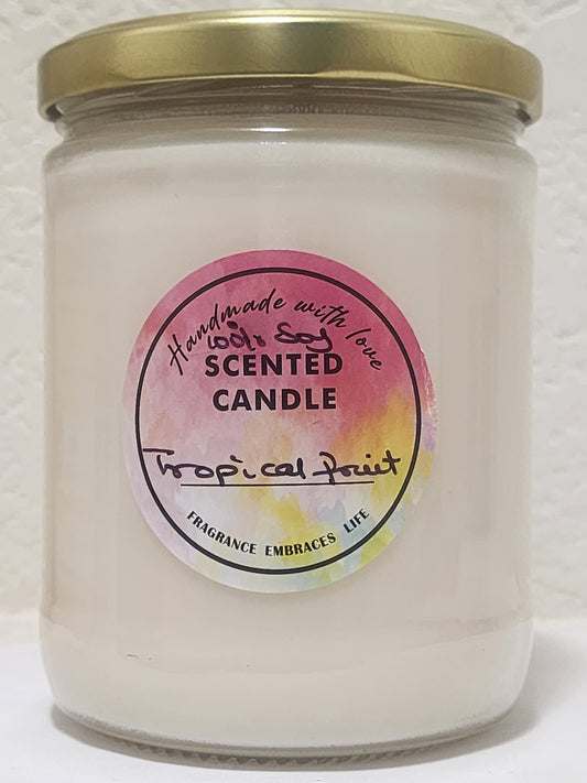 Tropical Fruits 100% Soy Handmade Candle 16oz Jar