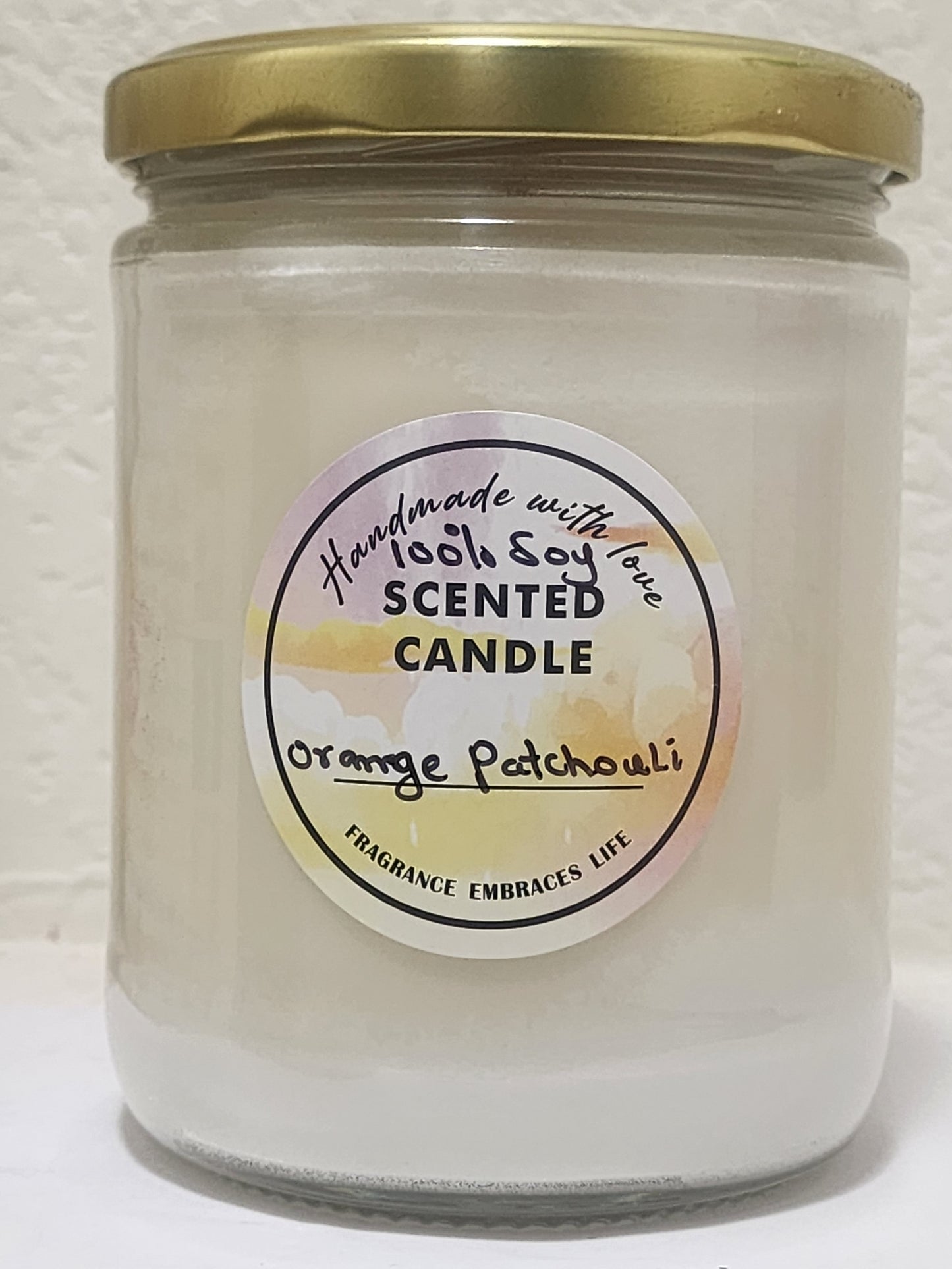 Orange Patchouli 100% Soy Handmade Candle 16oz Jar