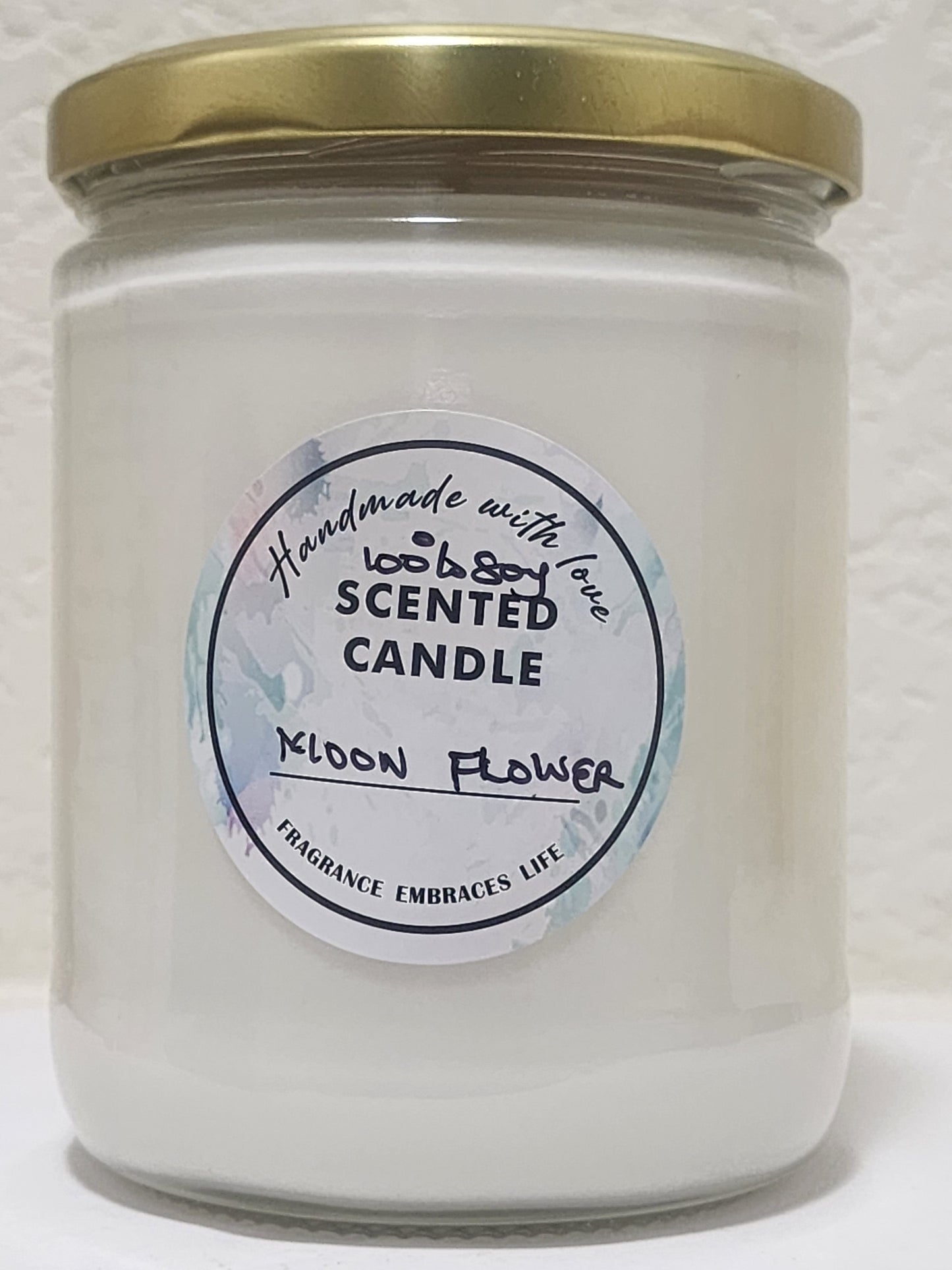Moon Flower 100% Soy Handmade Candle 16oz Jar