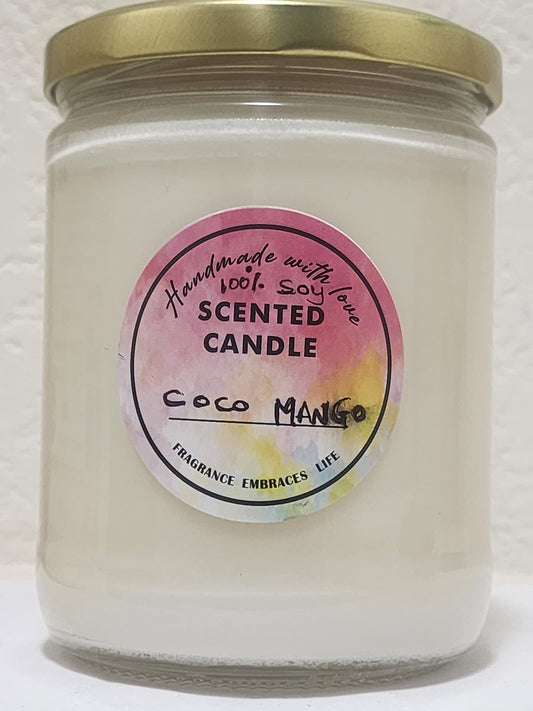 Coco Mango 100% Soy Handmade Candle 16oz Jar